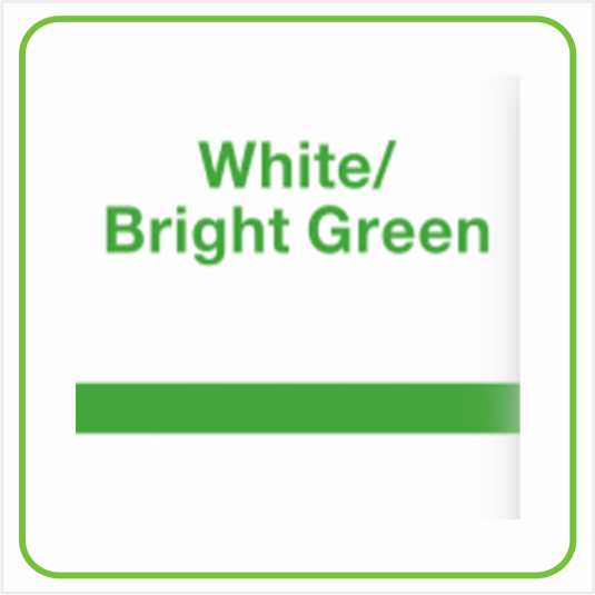 White/ Bright Green