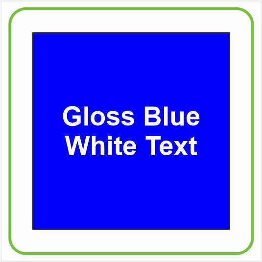 Gloss Blue - White Text